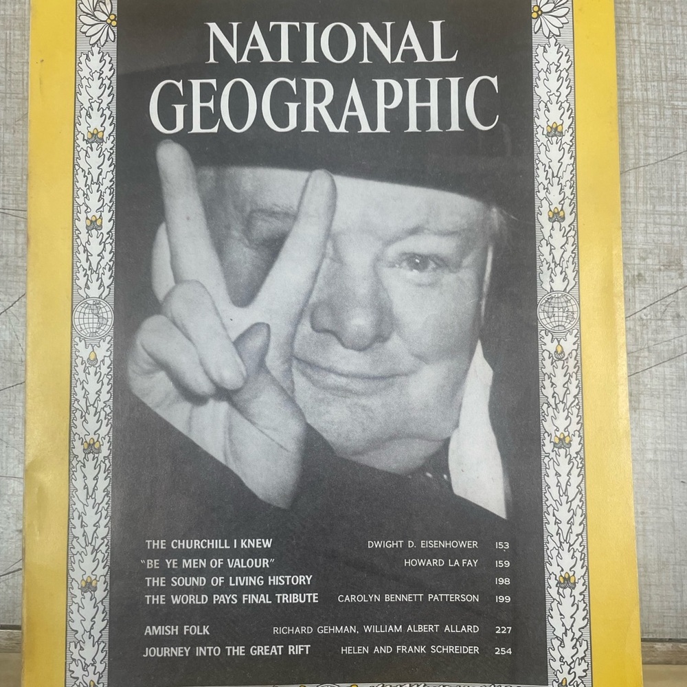 Special Edition August 1965 National Geographic Winston Churchill W/Record